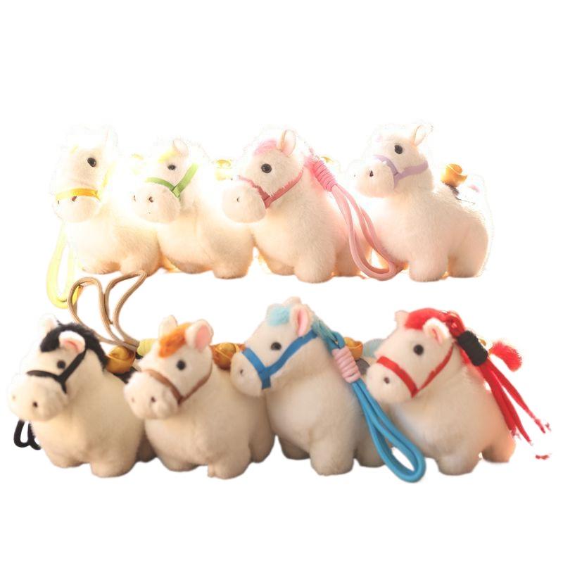 Cute Chinese Year Of The Horse Pony Plush Doll Mascot Stuffed Toy Keychain Pendant Lanyard Bag Hang Charm New Year Souvenir Gift