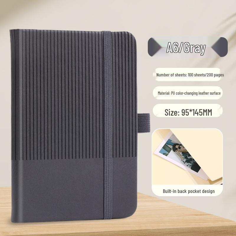 A7 Black Portable A6 Notebook for Students - Mini Pocket-Sized, Simple, Handy Carry-On