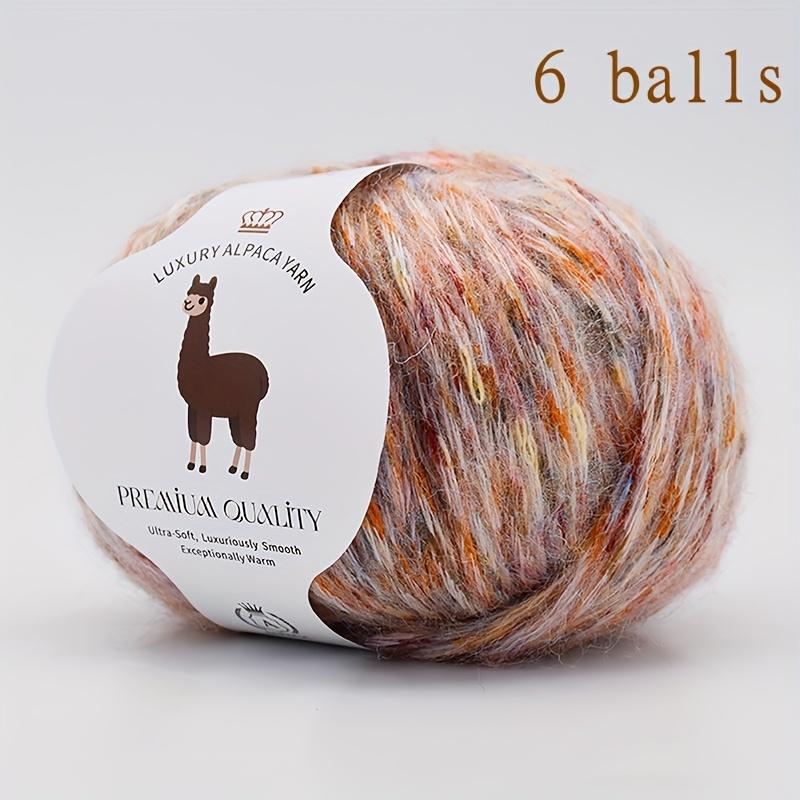 6 Hair Yarn (Wool) - Soft Warm Winter Knitting & Crochet Thread Suitable for Sweaters Hats Gloves Wine300g Total