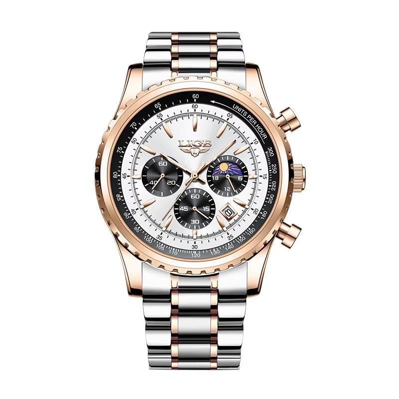 LIGE Luxury Men Watches Quartz Man Watches Waterproof Luminous Watch for Men Date Chronograph Sport Wristwatch Orologio Uomo