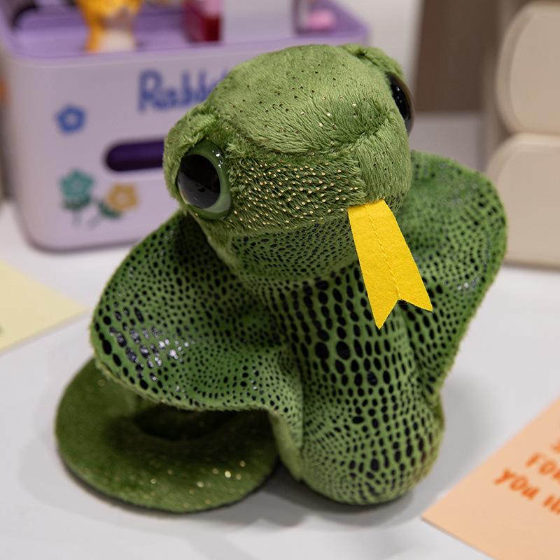 

Cute Zodiac Snake Plush Toy Sequin Snake Doll Big-eyed Snake Doll Children Funny Doll Gift 20cm