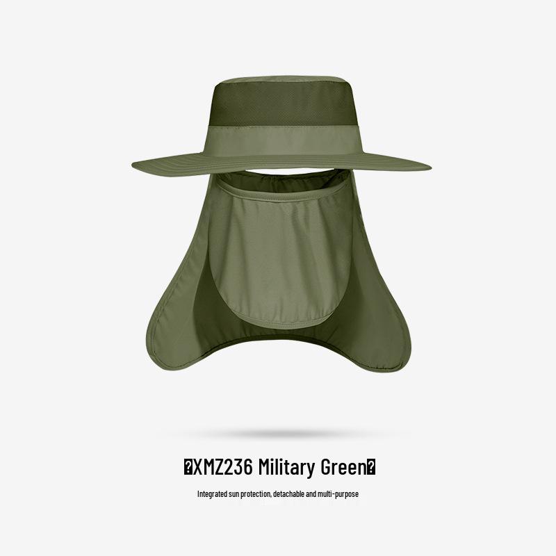 Unisex Summer Fishing Hat with Large Brim and Detachable Top