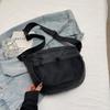 Black Waterproof PU Chest Bag Outdoor Cycling Bag Men Women Crossbody Mobile Phone Bag