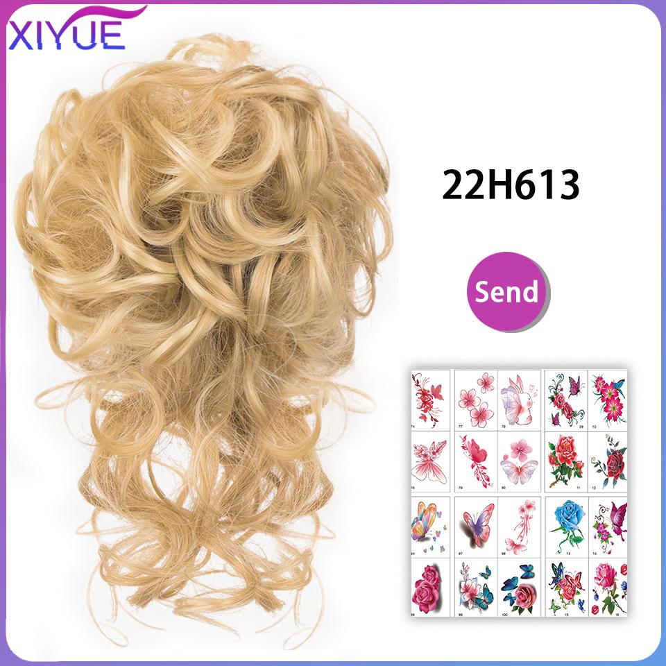 Kudrnaté donutové drdolové příčesky Syntetické ombre elastické updo drdoly Nadýchané rozcuchané rozcuchané drdoly do vlasů pro ženy sponky do vlasů hnědé