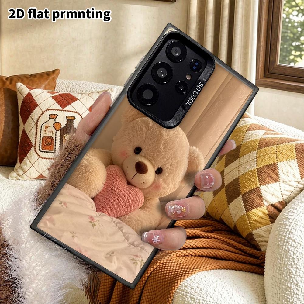 Phone Case: 2D Flat Samsung Galaxy A34 A35 M05 M06 S20 S22 S21 FE Plus 5G Protective Case, Couples Style, Plush Teddy Bear, Christmas and Halloween Gi