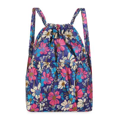 Bundle Pocket Drawstring Large Capacity Double Shoulder Women's Bag Women's Folding Portable Shopping Bag Outdoor Play Travel Backpack
