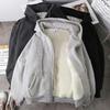 Men's Plus Size Zip-up Hooded Sweatshirt Jacket with Fleece Lining for Autumn/Winter 2024