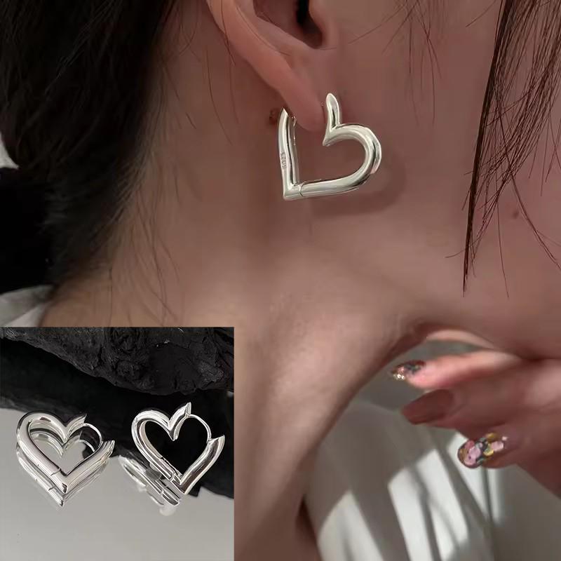 925  Silver CZ Star Moon Asymmetric Hoop Earrings for Women Girls Gold Silver Color Party Jewelry Gifts