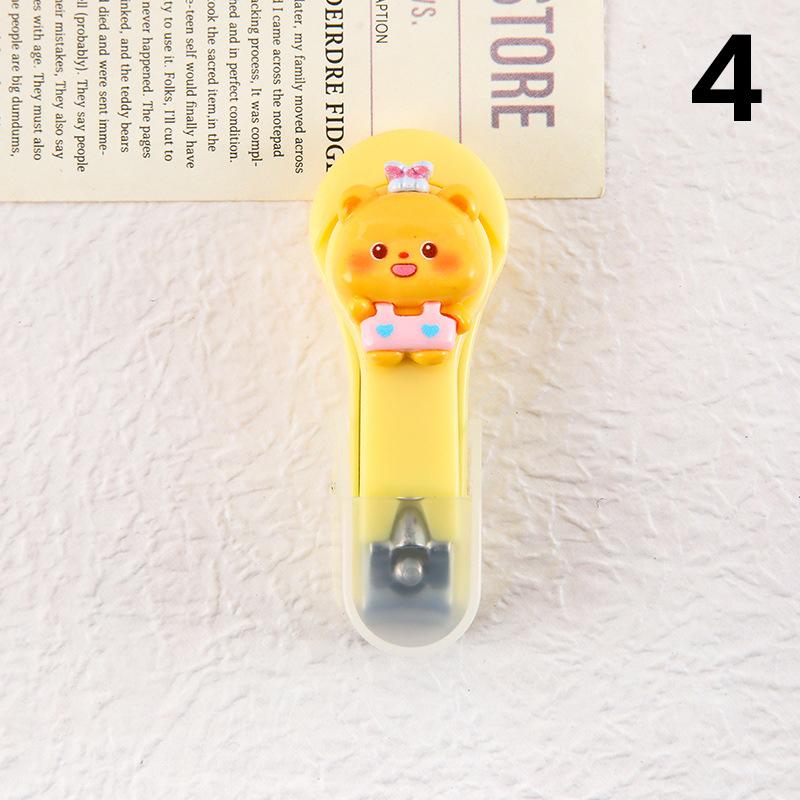 Roztomilé kreslené kleštičky na nehty s máslem Bear s krytem Přenosné kleštičky na nehty Nůž kleštičky na nehty pro dospělé a děti