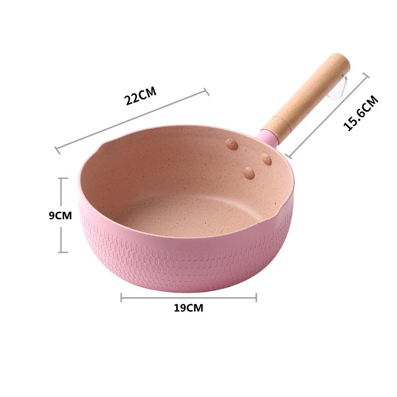 Cratiță antiaderentă de bucătărie cu mâner de lemn Tigaie cu omletă Oale de gătit Supă de lapte Ustensile de bucătărie Aragaz cu inducție universal