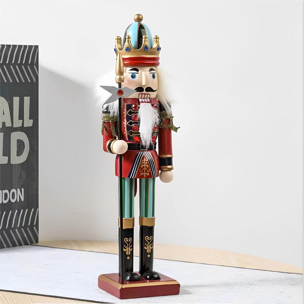 Christmas Nutcracker Ornament 12 inch Traditional Painted Wooden Nutcracker Soldier Doll Nutcracker Figures Holiday Party Tabletop Christmas