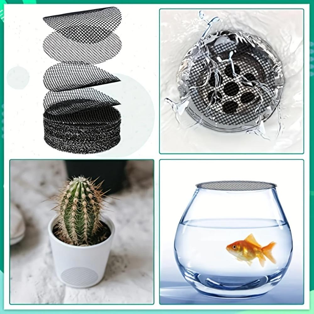 50pcs Round Mesh Drainage Screens for Flower Pots, Prevent Soil Loss, Ideal for Bonsai Gardening, Gasket, Plant Drainage Screens