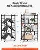 4-Tier Foldable Storage Shelf with Wheels 26 X 13 X 46-inch Metal Shelving