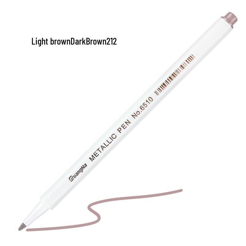 Guangna 6510 Metallic Signature Pen - Hard Tip Watercolor & Outline Pen for Drawing & Design