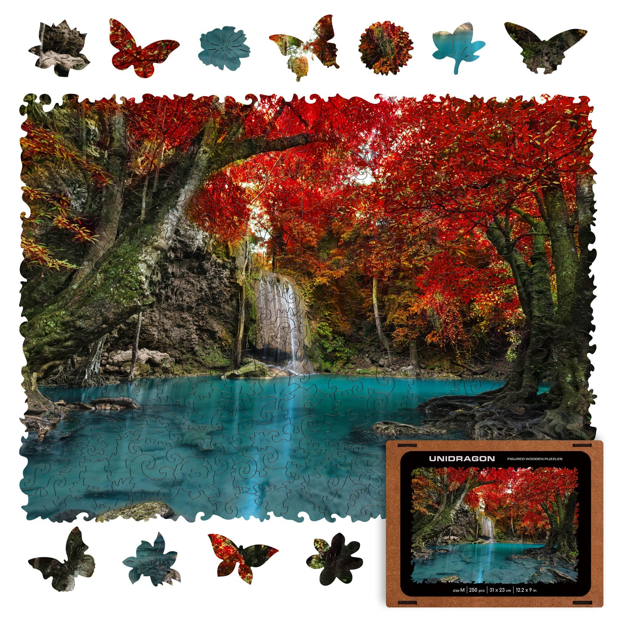 

UNIDRAGON Wooden Puzzle Nature Series M size 250 pieces Erawan Falls