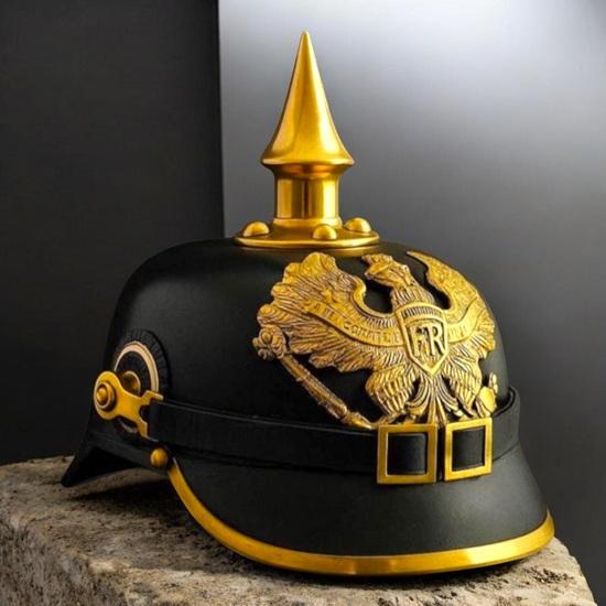 

German Prussian Pickelhaube Helmet Heigh Quality , Spiked Helmet Brass Eagle Military Helmet