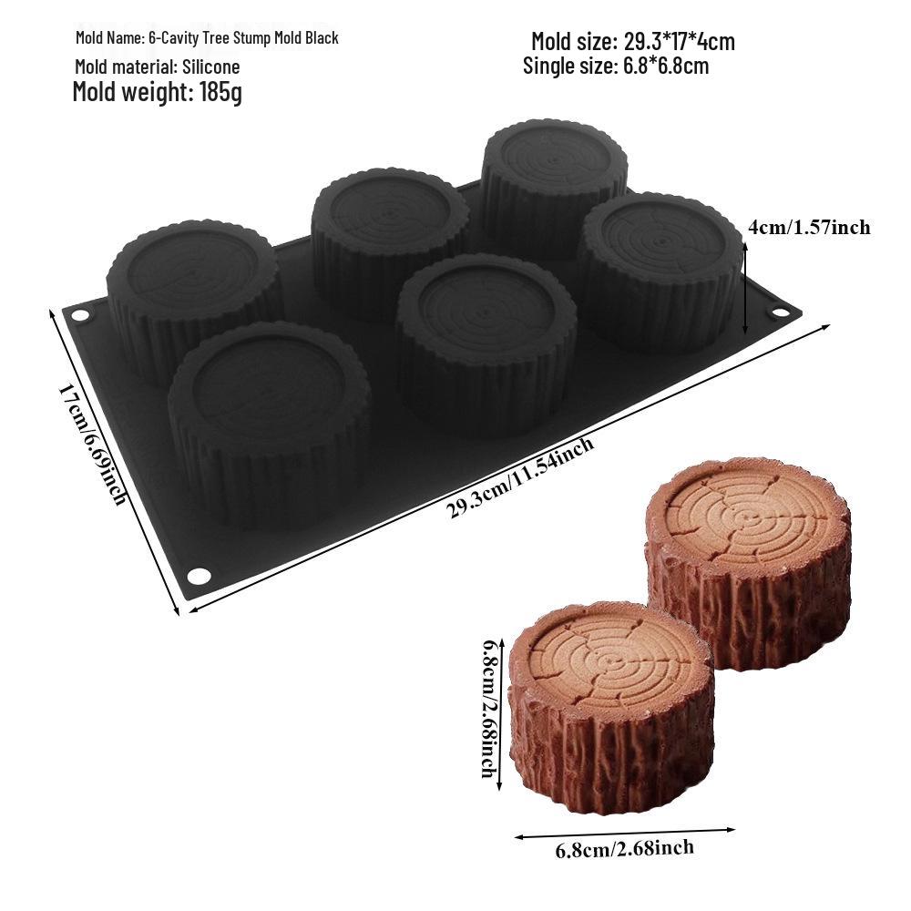 Moule à Gâteau Mousse et Bûche Dessert en Silicone 6 Cavités