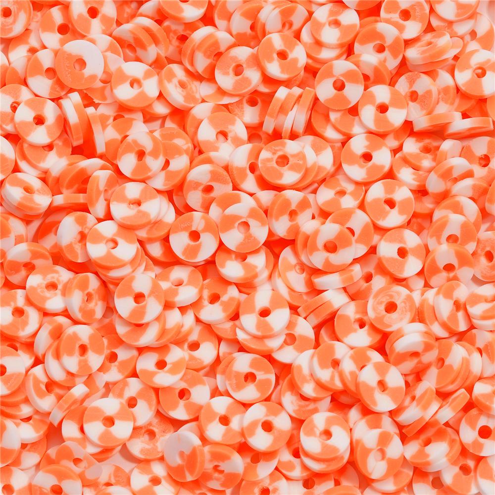 350pcs 6mm Flat Round Polymer Clay Beads Loose Spacer Beads for Jewelry Making DIY Needlework Bracelet Necklace Accessories