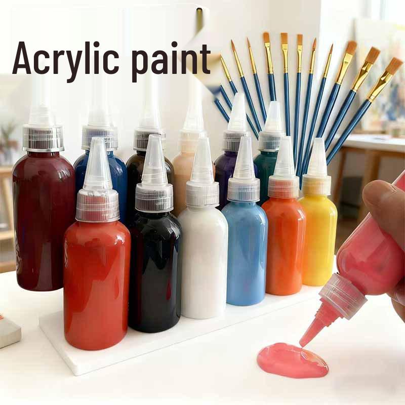60ml Acrylic Paint Set for Kids - Pointed Bottle for DIY Plaster Dolls & Wall Texture Painting