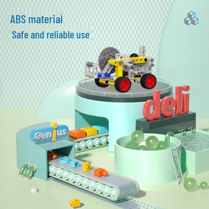 Deli Student DIY Building Block Pull-Back Car Kit