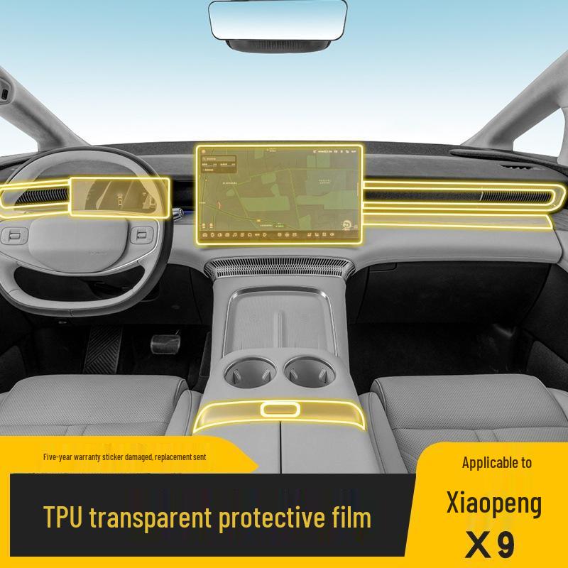 Xiaopeng X9 24-25 Screen Console Trim Sticker - Interior TPU Film