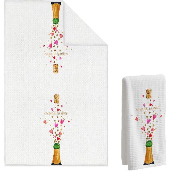 Housewarmings Towel, New Home New Memories Waffle Towels, Floral Vase Towels Sweet Home Decor for Housewarming Hand Towels, Gifts for Homeowners White New Beginnings-02