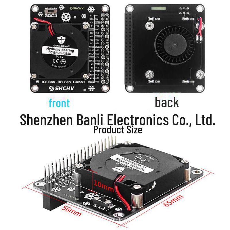 Raspberry Pi 3B+/4B Turbo Cooling Fan with LED-Controlled GPIO Expansion