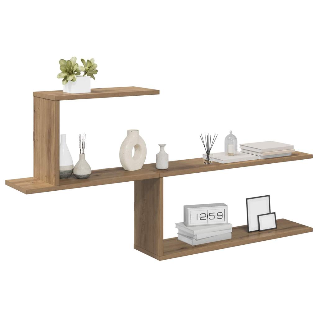 Wall Shelf Artisan Oak 122 X 18 X 60 Cm Engineered Wood