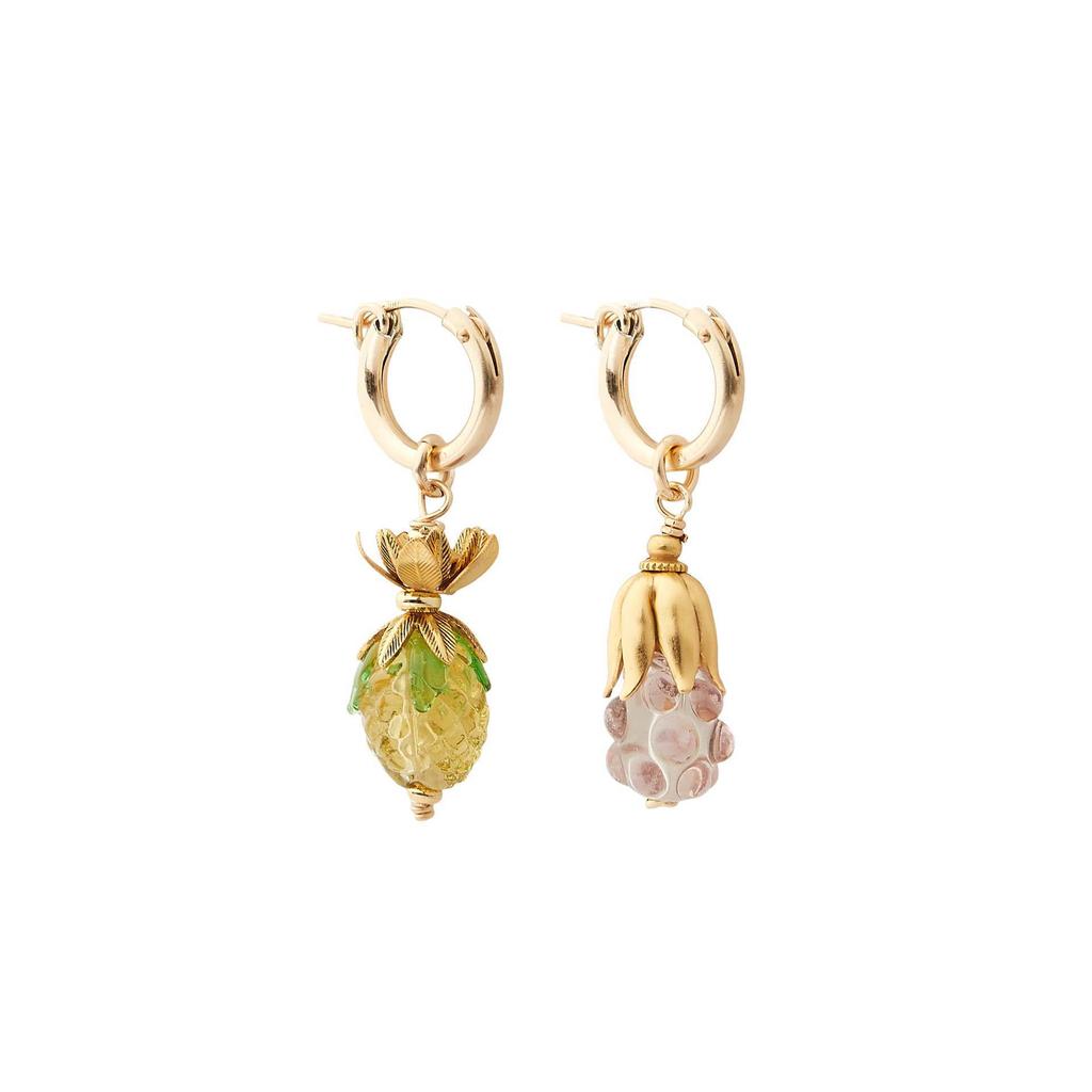 Fashion Summer Color Fruit Series Strawberry Raspberry Earrings Earrings Gold-Plated Color Retention