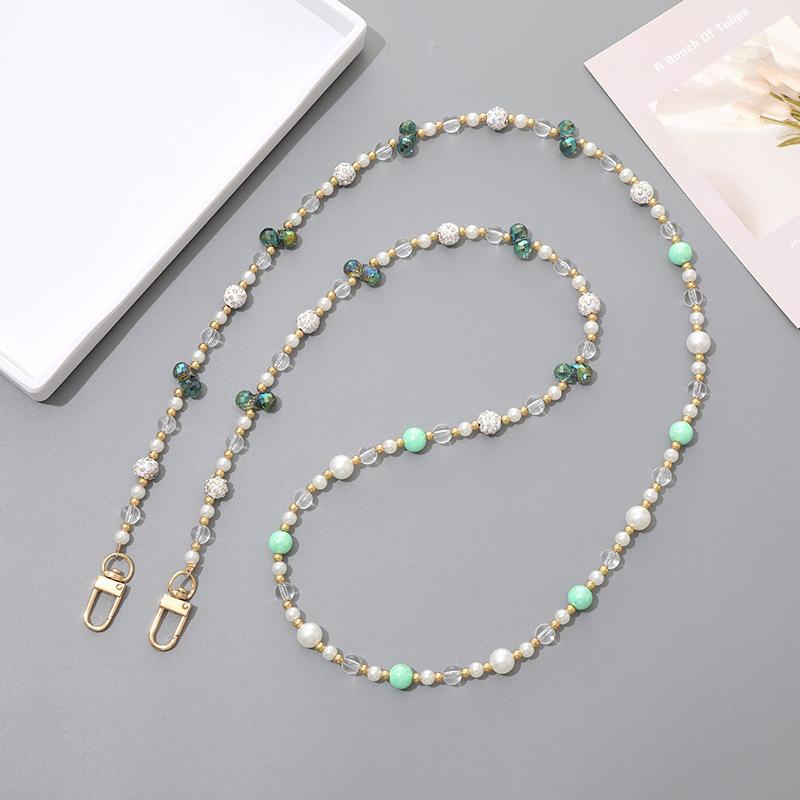 Korean Pearl Chain Beaded Phone Lanyard Crossbody Elegant Bag Chain Lightweight for Shopping and Work Use