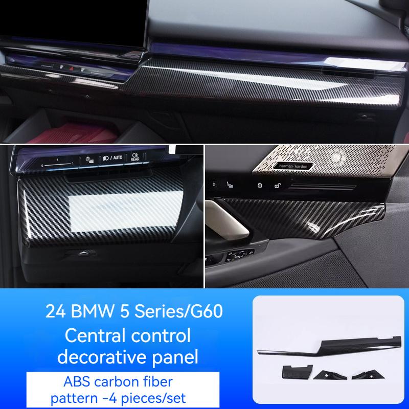 ABS Carbon Fiber Texture Dashboard Decorative Panel Is Suitable for Interior Accessories For BMW 5 Series I5 G60 2024-2025