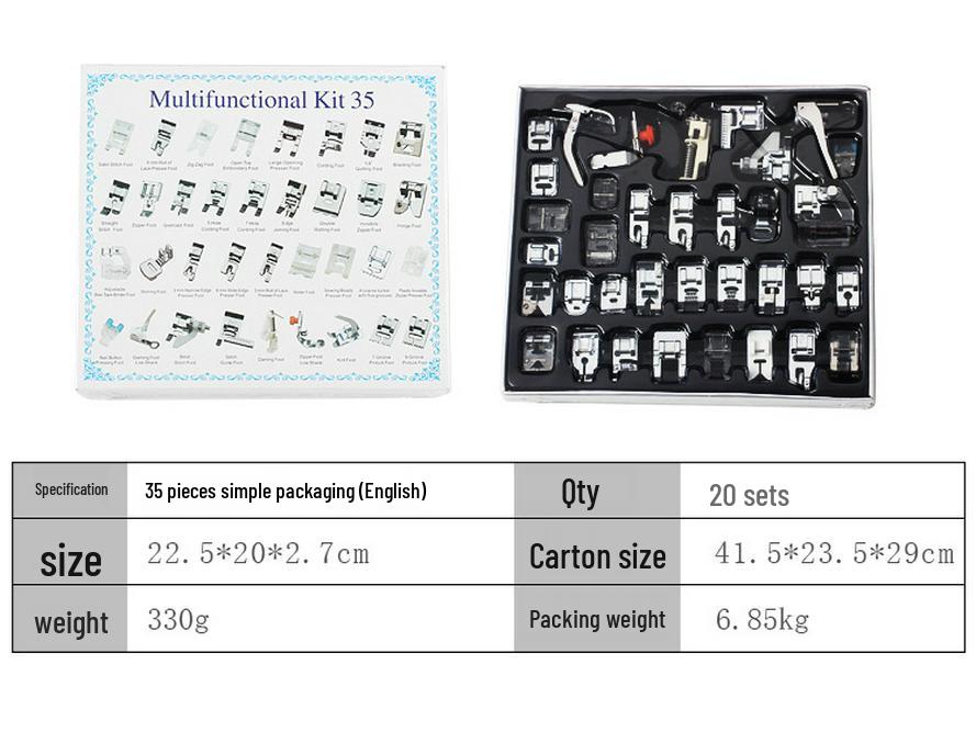Multifunctional Sewing Machine Presser Foot Set: 32, 42, 48, 52, 62, 72 Pcs