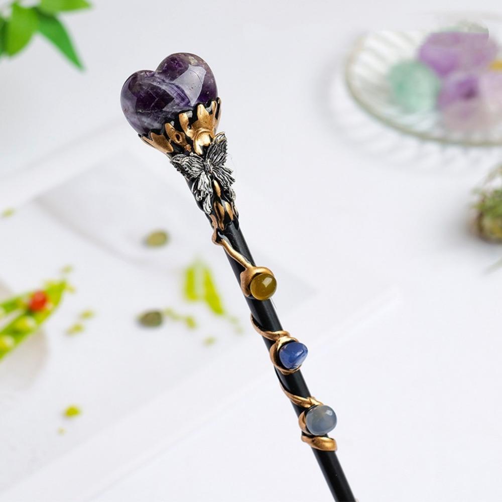 DIY Handmade Fairy Stick Halloween Prop Magic Scepter Creative Crystal Magic Wand Holiday Gift
