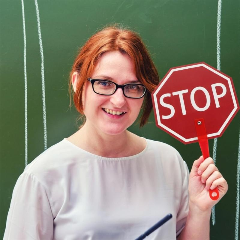 Educational Teaching Aid Handheld Double Side Plastic Go/Staop Sign For Kids Student Teacher Classroom Teaching Supplies