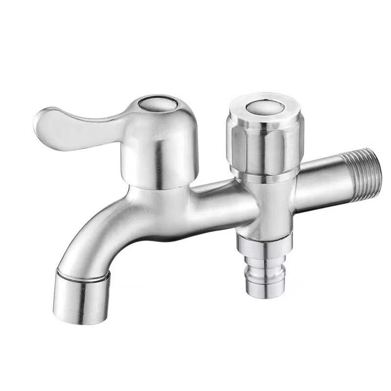 Ye Nuanyang 304 Stainless Steel Wall-Mounted Single Cold Faucet (2-Pack)