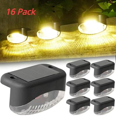 16 Stücke Solar-LED-Licht Außentreppe Wandleuchten Pathway Yard Terrasse Stufen Lampen Wasserdicht Garten Dekoration Solar Nachtlichter