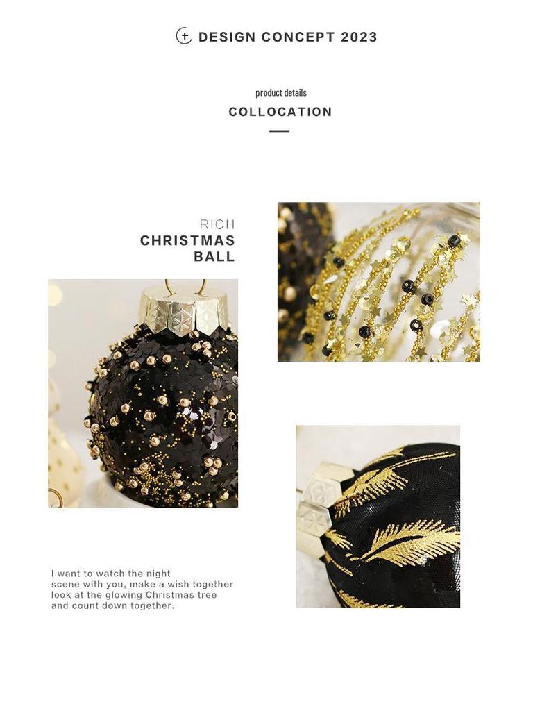 Weihnachtsbaumschmuck-Set im europäischen Stil, hohe Qualität, PET: Dekorative Weihnachtskugeln