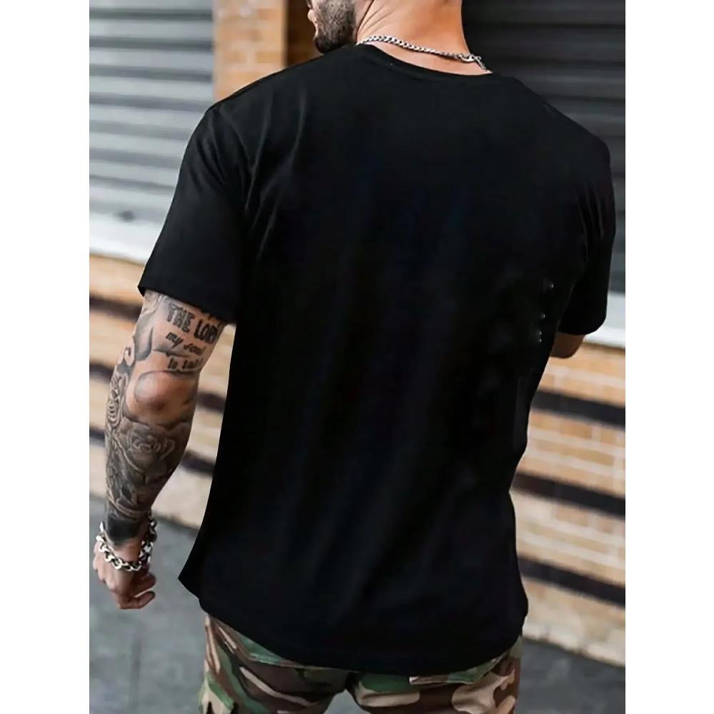 Ny 100% Bomull Högkvalitativ T-shirt Harajuku Sommar Hip Hop Herr Fitness Sport Rund Hals Topp