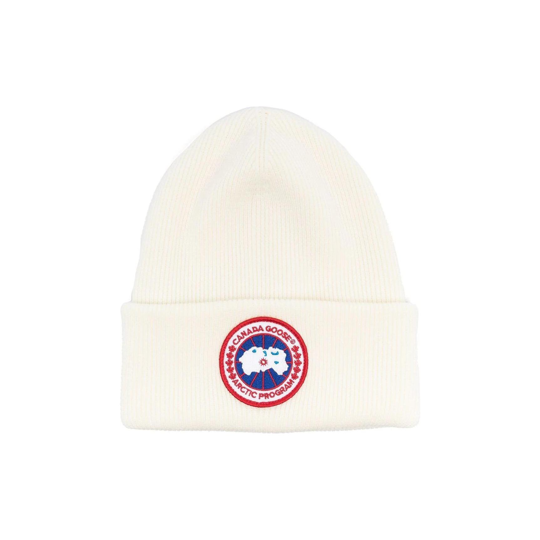 Canada Goose logo-patch ribbed-knit beanie (Unisex)