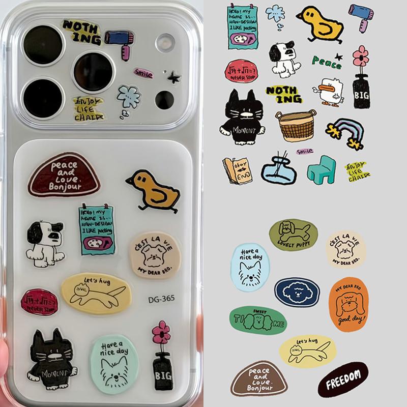 Ins Relief Sticker 3D Jelly Stickers Decorative Kawaii Stickers Diy Sticker for Phone Cade Scrapbook Waterproof Decals