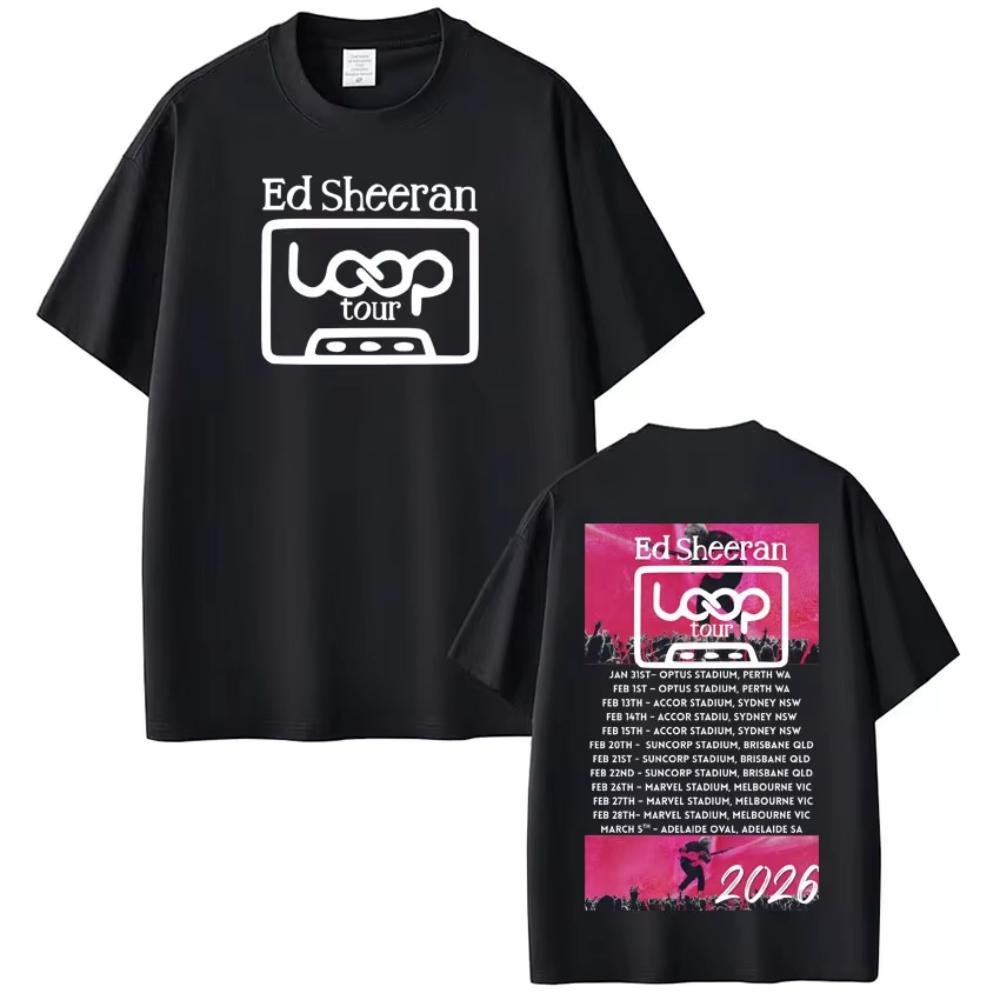 

Ed Sheeran Loop Tour 2026 Graphic T Shirts Mens Women Aesthetic Tshirt Summer Casual Male Cotton Harajuku Tshirts Fan Gifts S