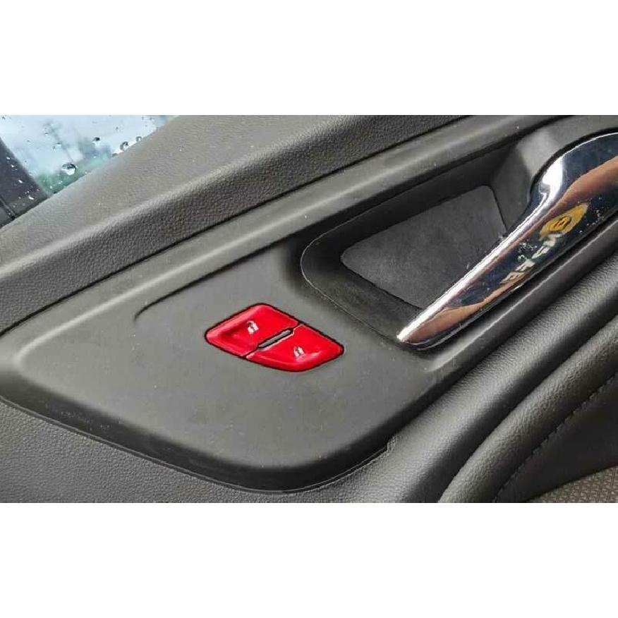 For Chevy Malibu 2016-2024 Red Alloy Inner Door Handle Button Sticker Trim 4PCS