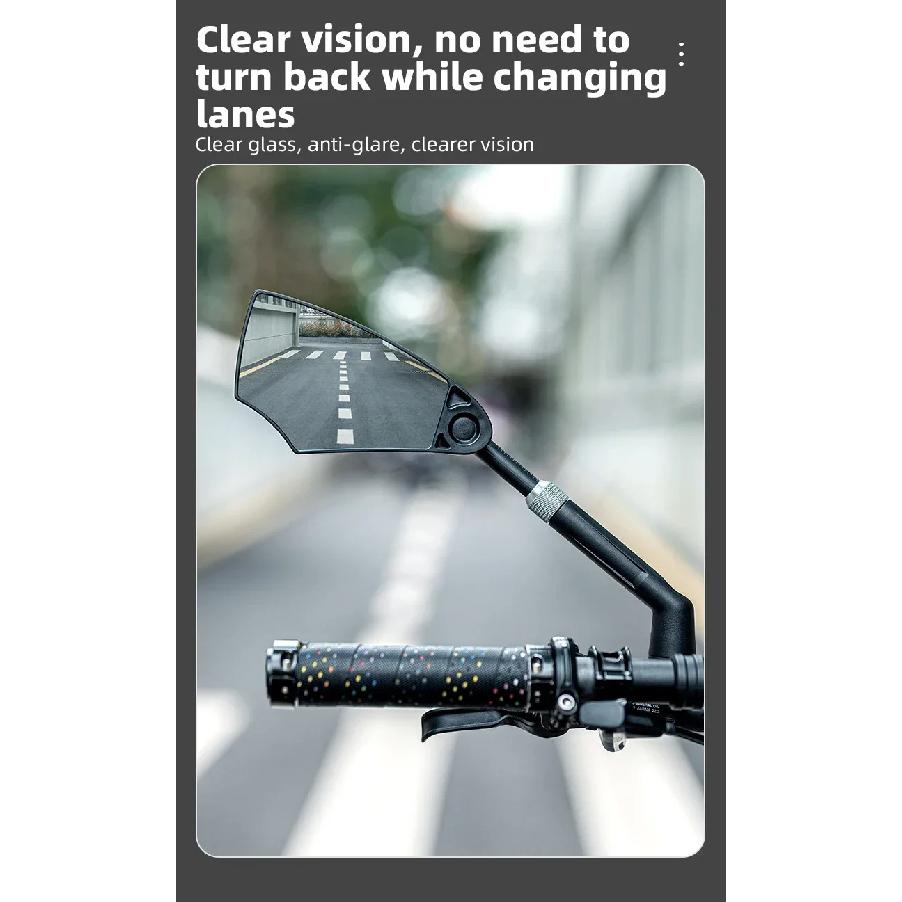 ROCKBROS Bicycle Rearview Mirror Universal Wide-Range 360° Adjustable Mirror For Mountain Road Bike Motorcycle Scooter Safety
