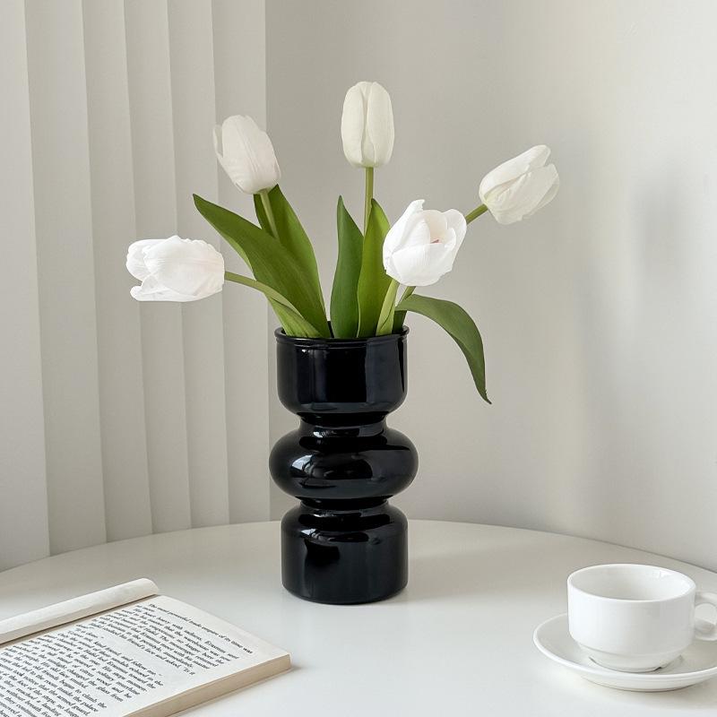 Elegant Glass Vintage Flower Vase for Living Room