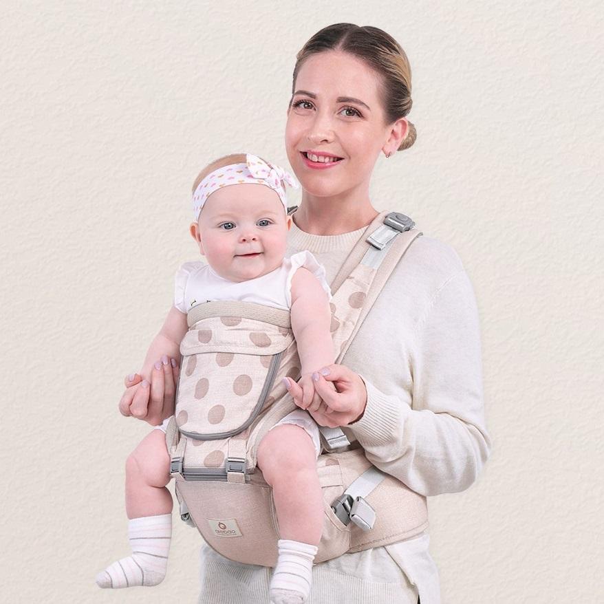 High Quality Unisex Baby Wrap Carrier with Soft Hip Seat Lightweight and Portable Newborn to Toddler Carrier розовый