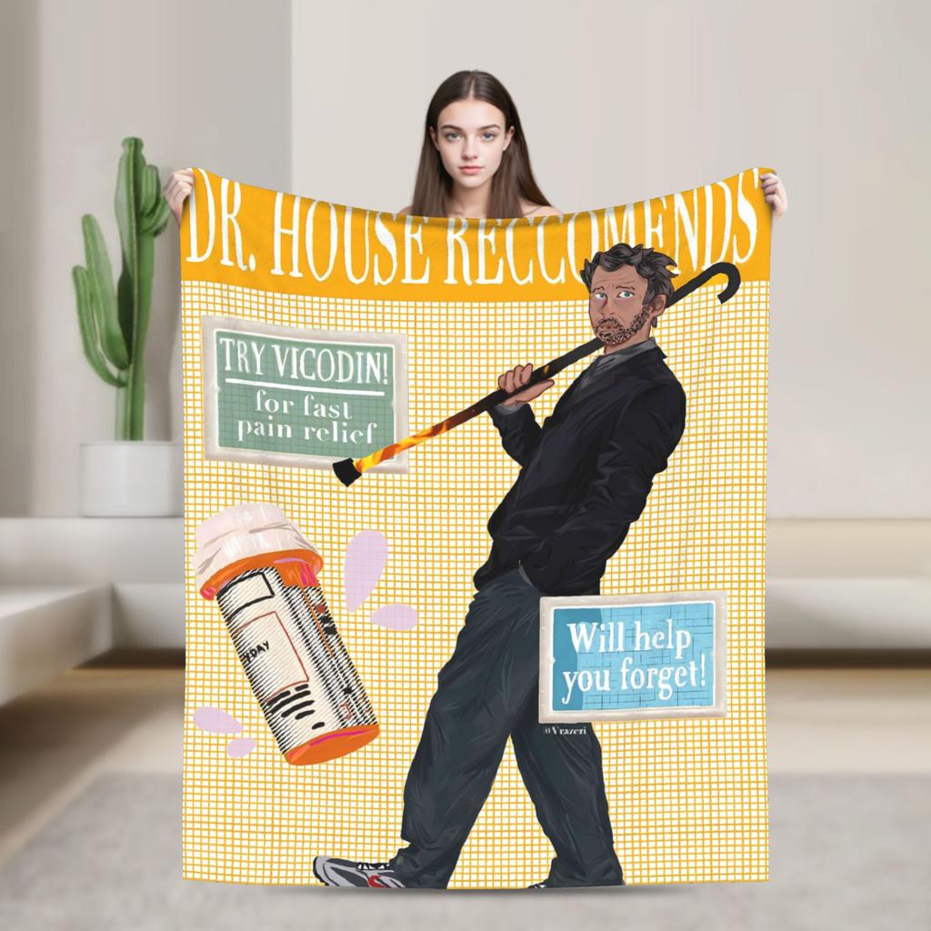 Dr Gregory House Blanket Decorative Flannel Throw Blanket For Couch Chair Super Warm Ized Quality Bedspread
