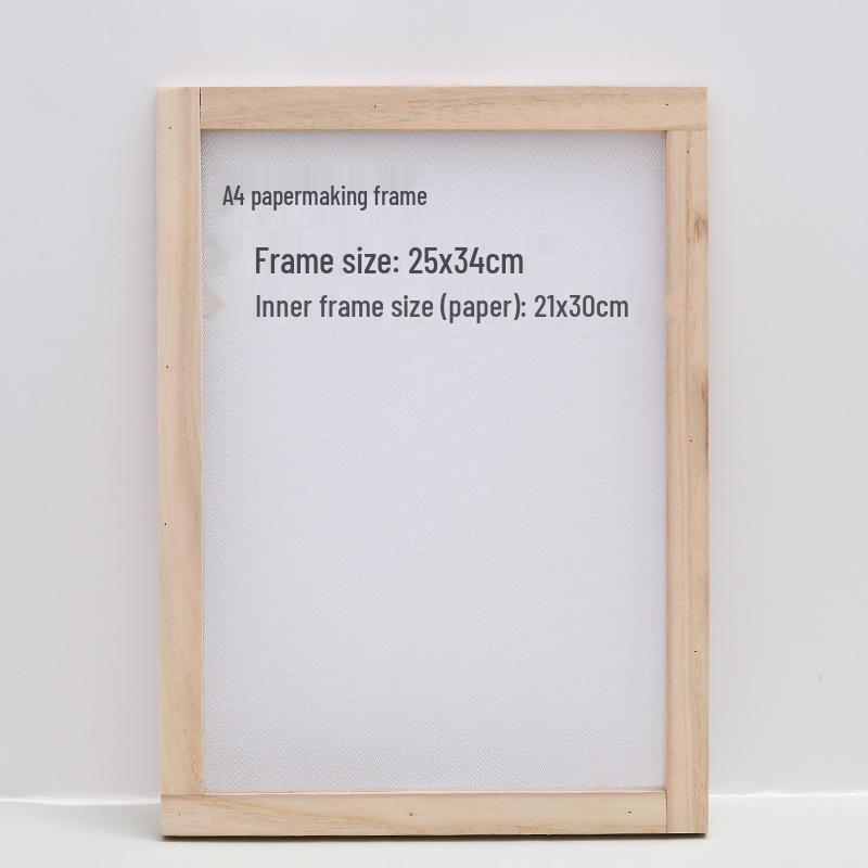 Pine Wood DIY Papermaking Frame for Children - Handmade Pulp Painting Net