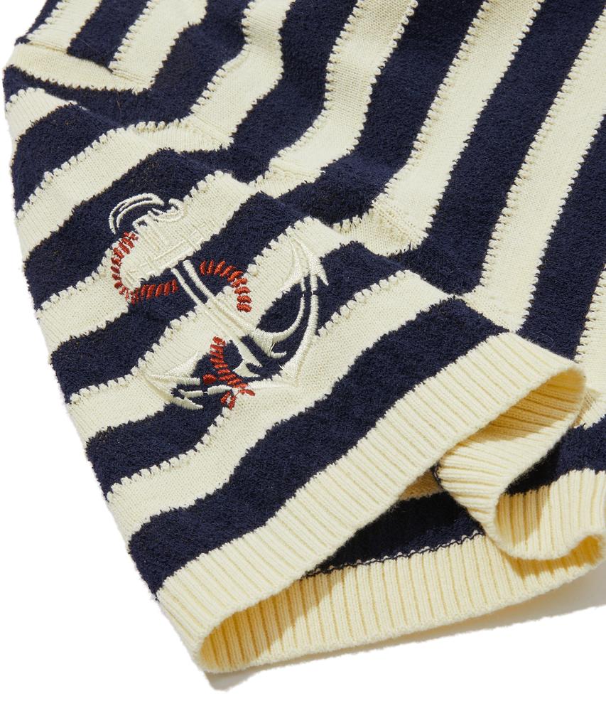 PENFIELD Round Neck Striped Short Sleeve Knit Ivory_Fs2Nt61U
