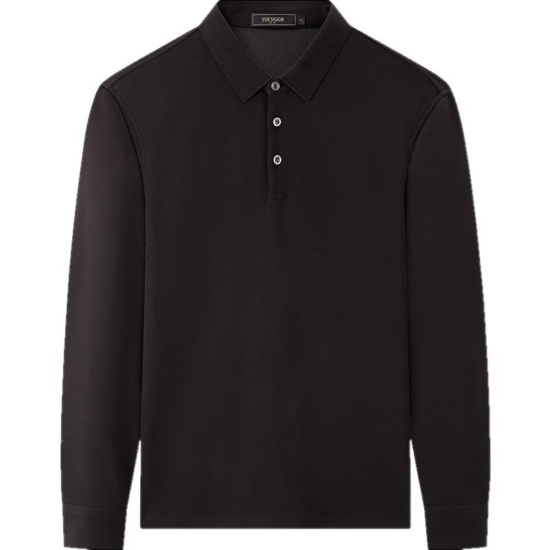 Herren Langarm-Poloshirt aus antibakterieller Wollmischung von Youngor