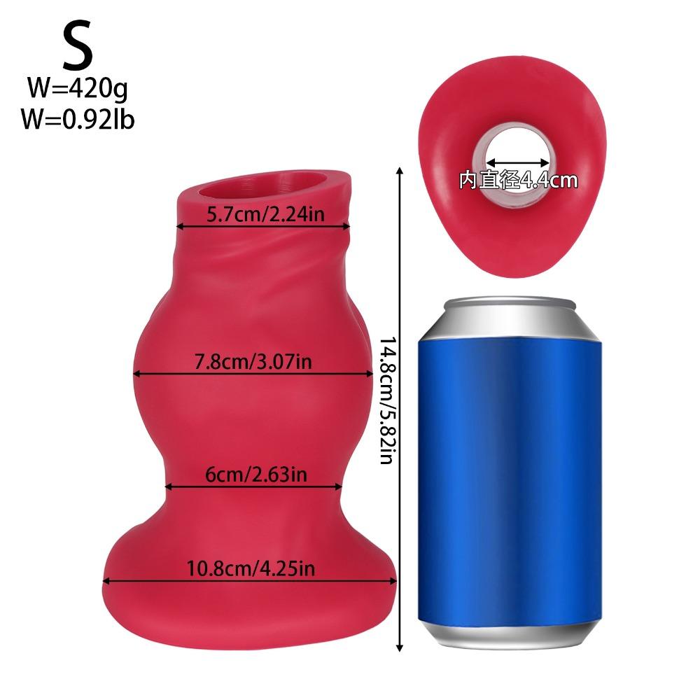 Premium Liquid Silicone Fist Tunnel Butt Plug - Hollow Anal Plug for Stretching, Training & Peeking, Safe Flared Base for Men & Women